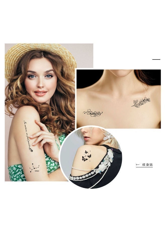 Joudi Temporary Tattoo Stickers 30 Sheets - Waterproof Micro Fake Tattoos, Flowers, Spiders, Feathers, Animals, Butterfly Series Tattoos, Suitable for Kids, Adults, Men and Women - Image 3
